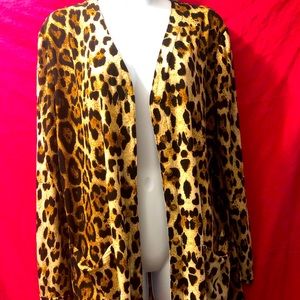 Leopard print blazer style cardigan XL